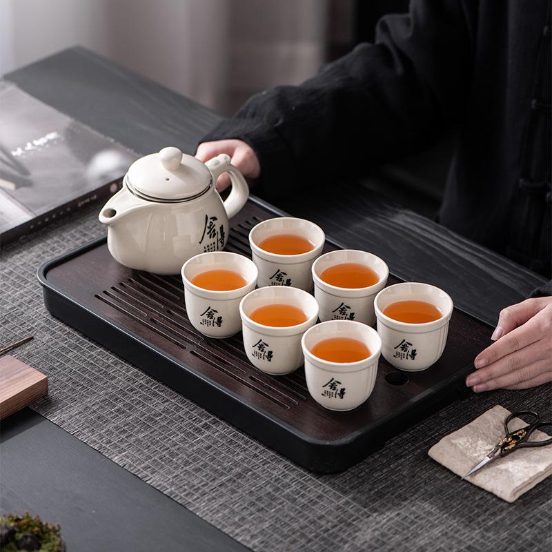 Kung Fu Tea Set Gift Box Set, a Pot of Six Cups, Retro Light Luxury Holiday Gifts, Business Company Commemorative Gifts