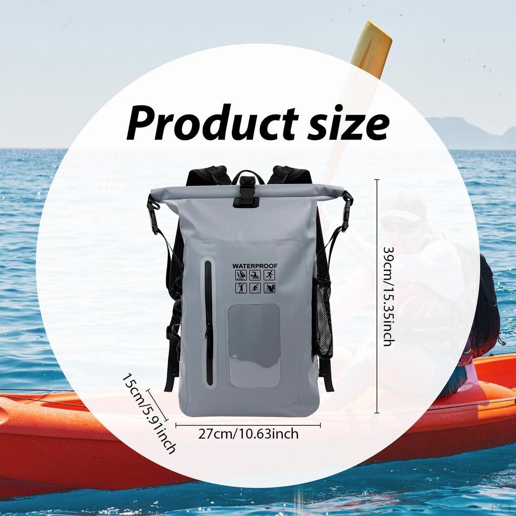 Waterproof Dry Bag 25L Adjustable Shoulder Strap Backpack Kayak for Kayaking Fishing