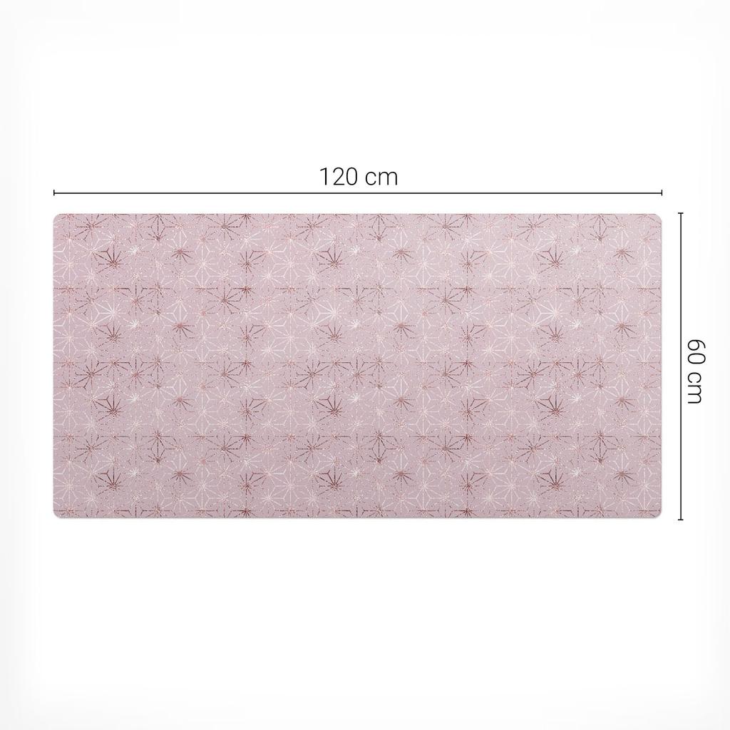Decorative Mat with Pattern for Desk Geometric Floral Pattern 120X60 Cm
