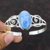Owyhee Blue Opal Gemstone Bangle 925 Sterling Silver Bangle Handmade Adjustable Cuff Bracelet Latest Design Bangle Silver Jewelry For Gifts
