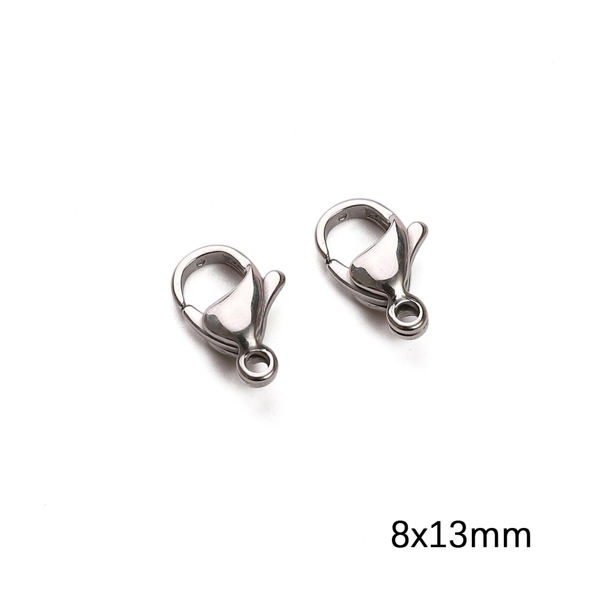 

Застежки Крючки Булавка Кольцо-лобстер для браслета Ожерелье Соединители DIY Изготовление ювелирных изделий Фурнитура Принадлежности B-8x13mm 1pc