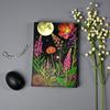 Moonlit Wildflower Leather Grimoire | Handmade Spell Book of Shadows, Vintage Deckle Paper Journal, Unique Wildflower Gift for Him and Her