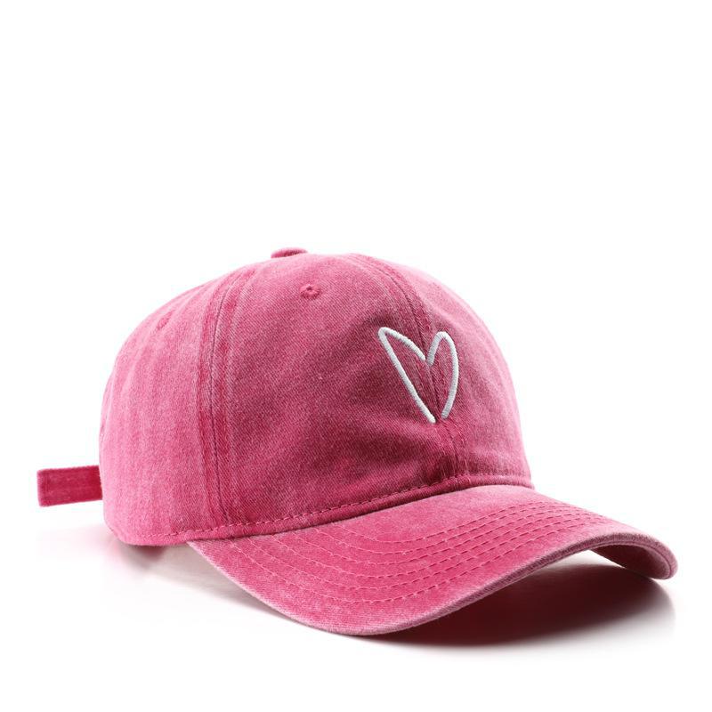 Unisex Vintage Washed Baseball Cap Love Embroidered Sunscreen Dad Hat for Men & Women Outdoor Travel Summer Sunshade Cap