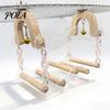 Sturdy Parrot Swing Toy, Bird Cage Perch, 5 Wooden Perch Poles, Acrylic Hanging Toy Frame with Bells for Small Medium Parrots Budgies Cockatiels