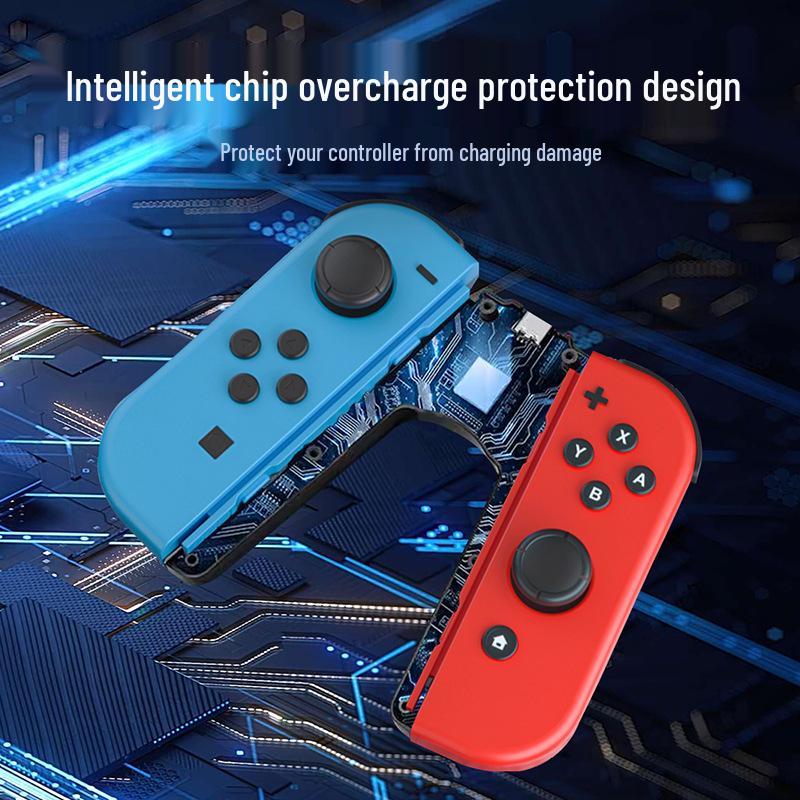 Switch OLED Joy-Con Ladegriff & Hartglas - Spielen während des Ladens