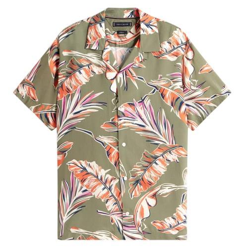 Tommy Hilfiger Mens Tropical Regular Short-Sleeved Shirt