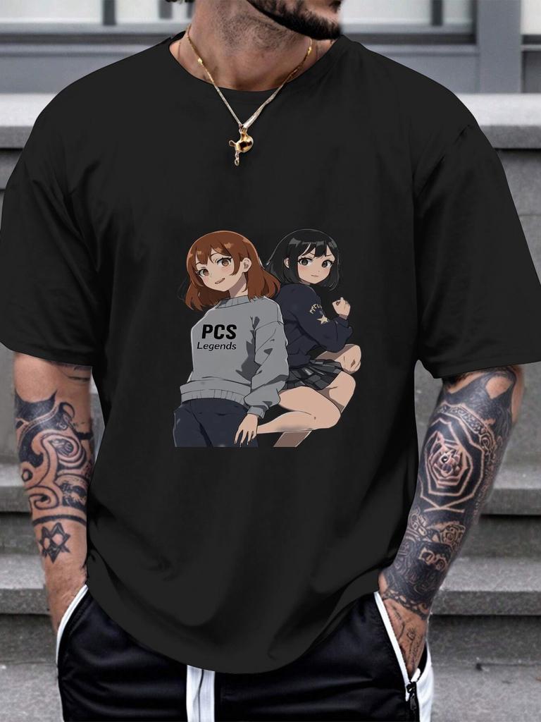 1pc PCs Legends Cute Anime Girls Police Mugshot T-shirt