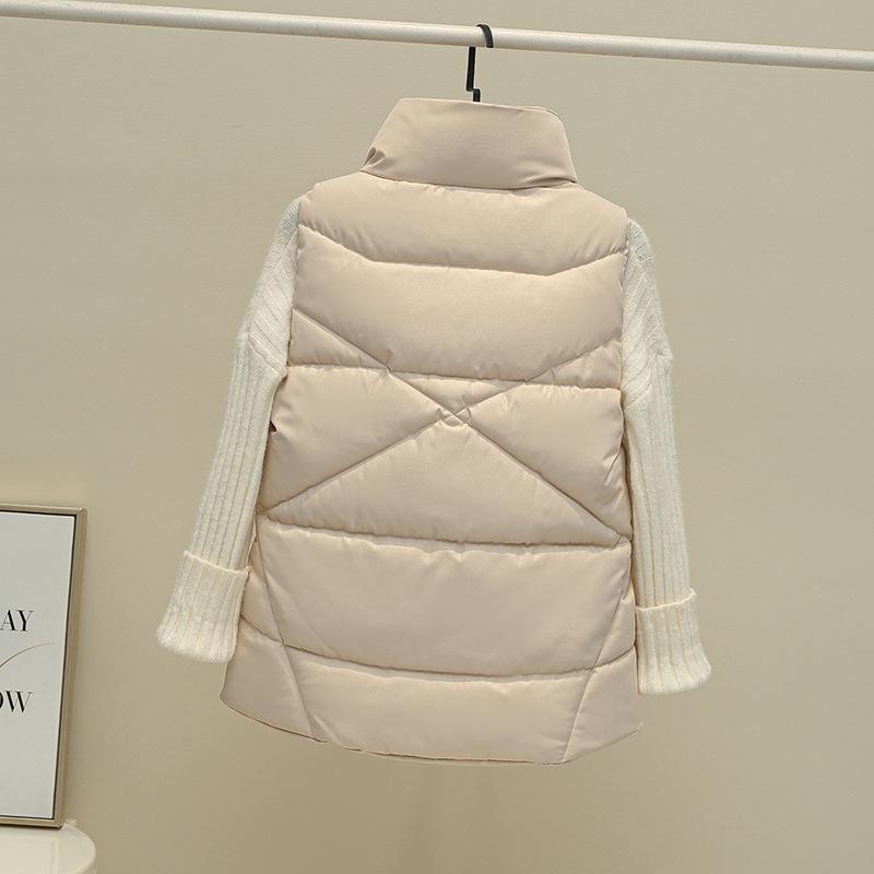 Taglie forti Nuovo caldo autunno inverno gilet corto da donna tasche del cappotto giacca casual senza maniche da donna gilet solido per donna