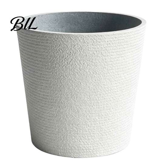 Lightweight Durable Plant Container Large Tall Resin Planter, Thickened Faux Stone Pot with Embossed Nordic Style Planter Texture, Modern Decorative