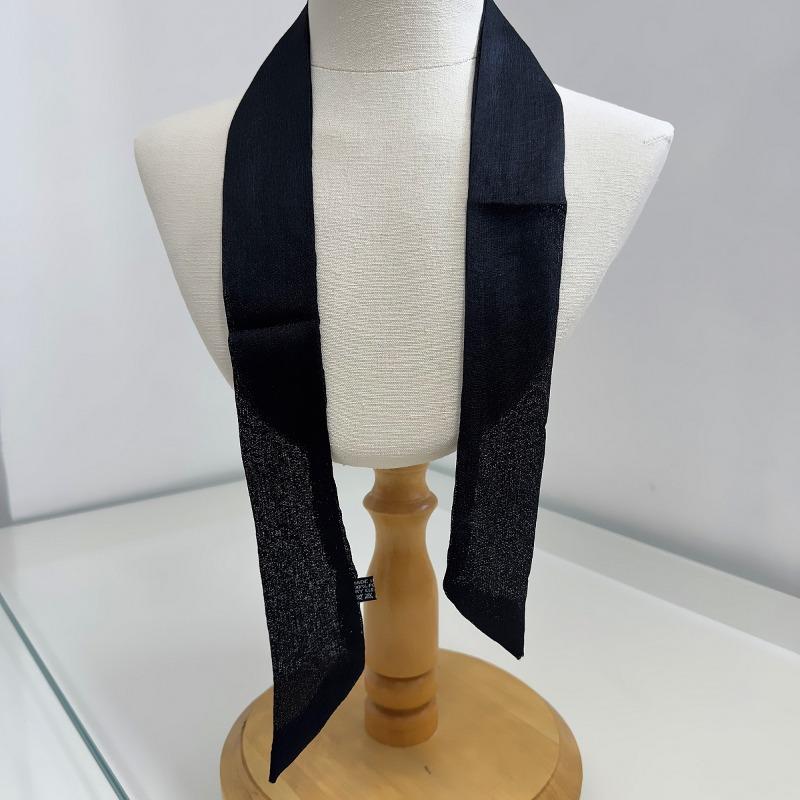 New monochrome women's decorative streamer wrapping bag ribbon solid color linen silk scarf small scarf headband scarf