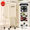 High-End Wheeled Trash Can with Lid: No-Bend, Press To Open, Light Luxury Design for Kitchen & Living Room