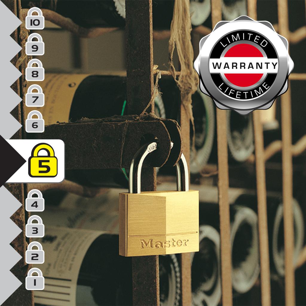 Master Lock Pack of 2 Brass Padlocks, Keyed Alike, 40x60x13 mm