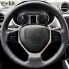 Microfiber Leather Hand Sewing Car Steering Wheel Cover For Suzuki Baleno Alivio 2015-2017 2018 2019 Anti-Slip Protector Wrap