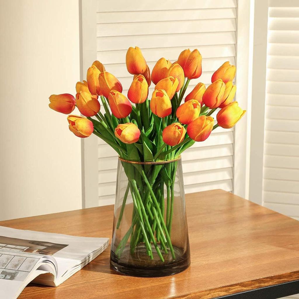 10PCS Artificial Flower Real Touch Tulip Scrapbooking Vase for Home Decor Wedding Garden Rose Arch Garland Mother's Day Bouquet