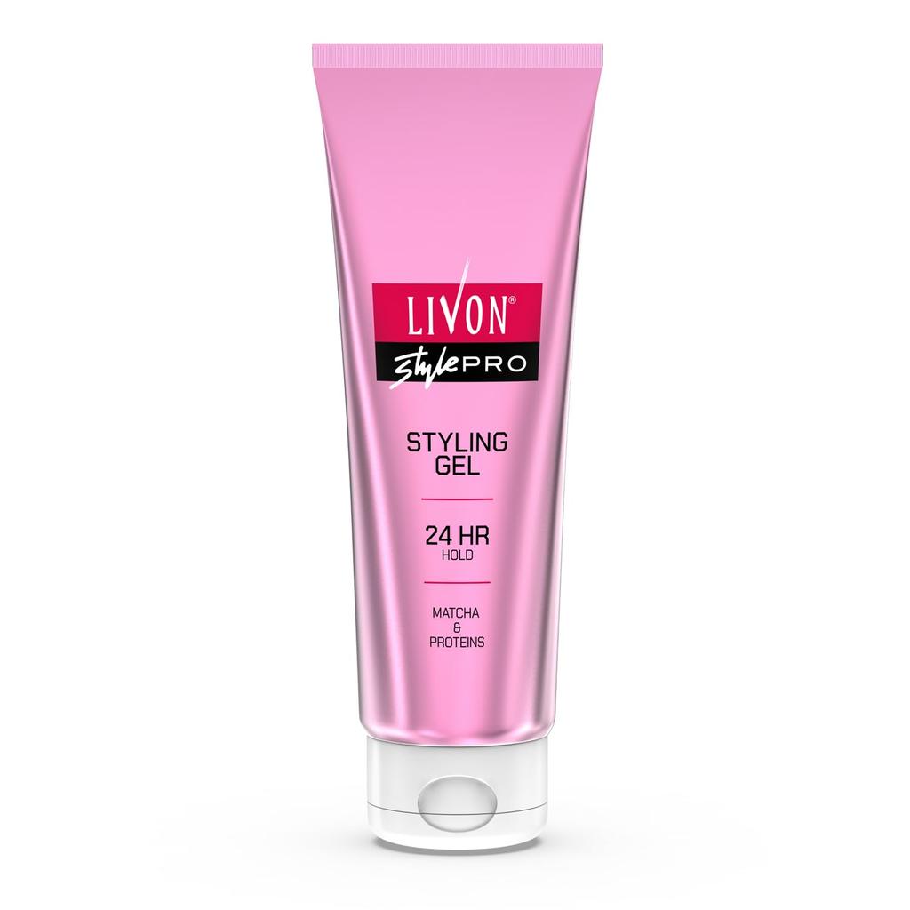 Livon Style Pro Hair Styling Gel 100 ml for Men and Women 24-Hour Hold Frizz-Free Glossy Hair