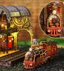 Moin moin Puppenhaus Miniatur DIY-Bausatz Einfache Magische Bahnhof und Dampf Märchen Fantasy Entspannend 3D Holz Erwachsenen Zubehör LED-Licht 2601dh481