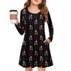 Girls' Long Sleeve Dress - Color Pocket Dress