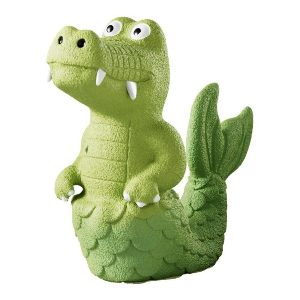 Chew Resistant Squeaky Alligator Dog Toy Green Color Pet Interactive Toy Latex Chew Toy  Pet Biting