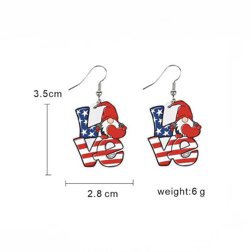 European Handmade USA Independence Day Earrings with Butterfly, Unicorn, Smiley Face, Star, and Woman Head Designs