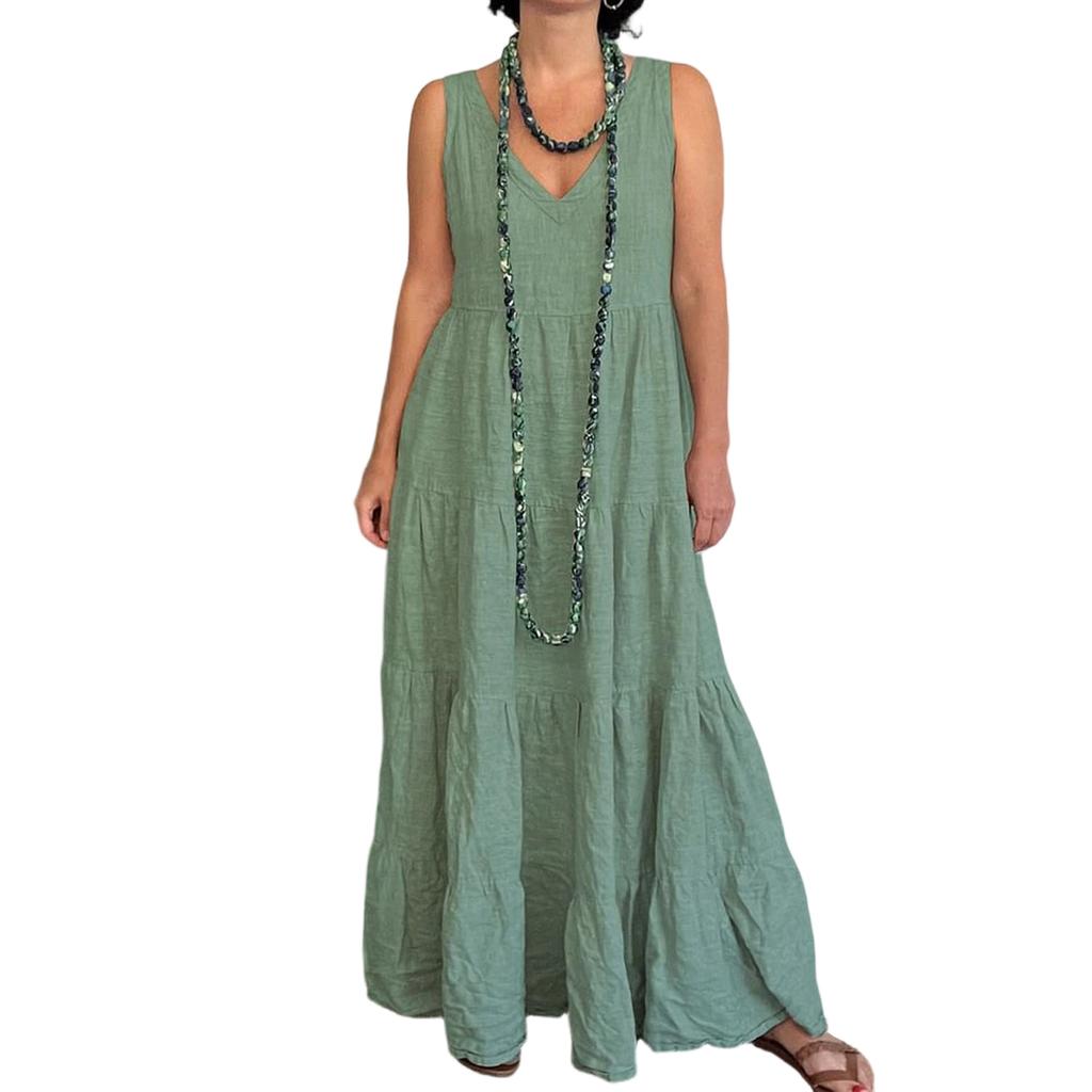 Dress For Women Long Boho Beach Dress Elegant Maxi Dress V,Neck Sleeveless Dress