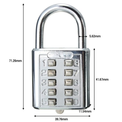 MIFO Padlock, Push Button, Password Lock, Fixed Number, Suitcase Luggage, Locker Room, Warehouse, Shed, Toolbox, Anti-Theft, Durable and Secure Padloc