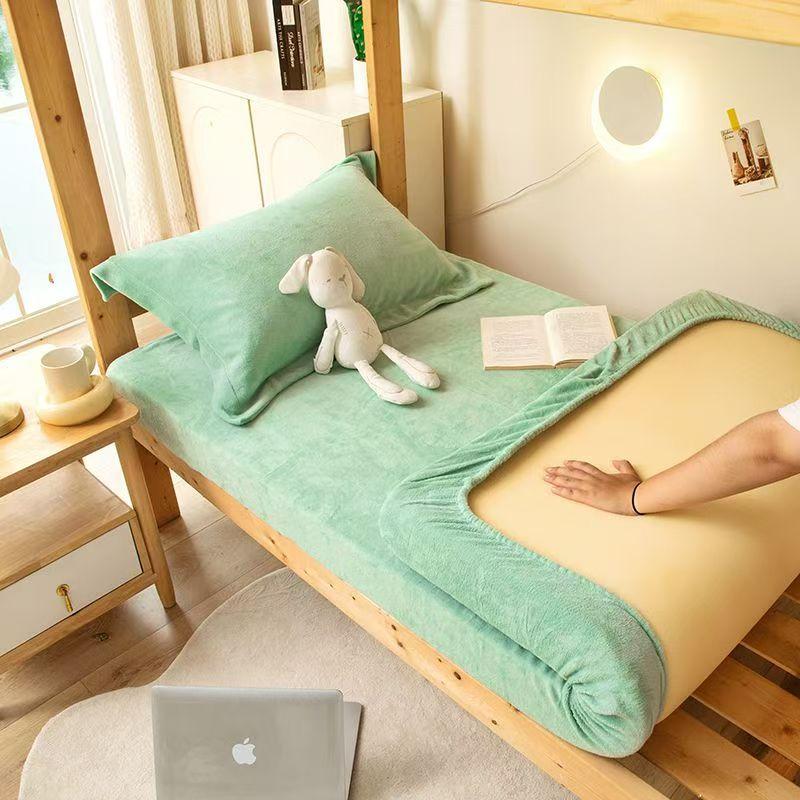 Winter Plüsch Warmer Matratzenbezug Bett Spannbettlaken Gepolsterter Matratzenbezug Samtweich Bettlaken Pad Schutz Mehrere Größen
