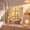 Pearl Painting 5D DIY Decorative Painting. Golden Cross and Chalice Religious Art. Cute Birthday Gift. Handmade Craft Painting