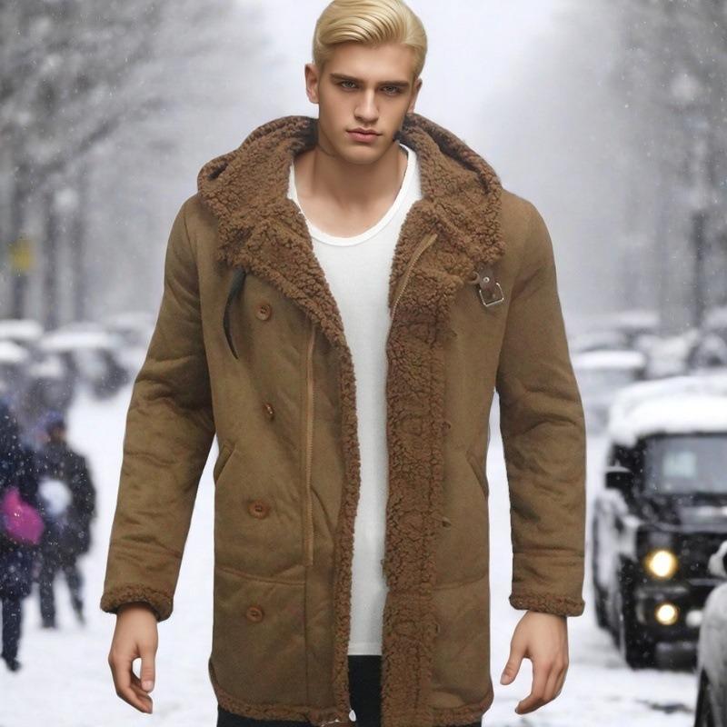 Winter new suede men's coat fur integrated thick coat lamb wool cold resistance