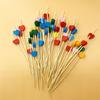 Disposable Mixed Color Heart Bamboo Fruit Picks