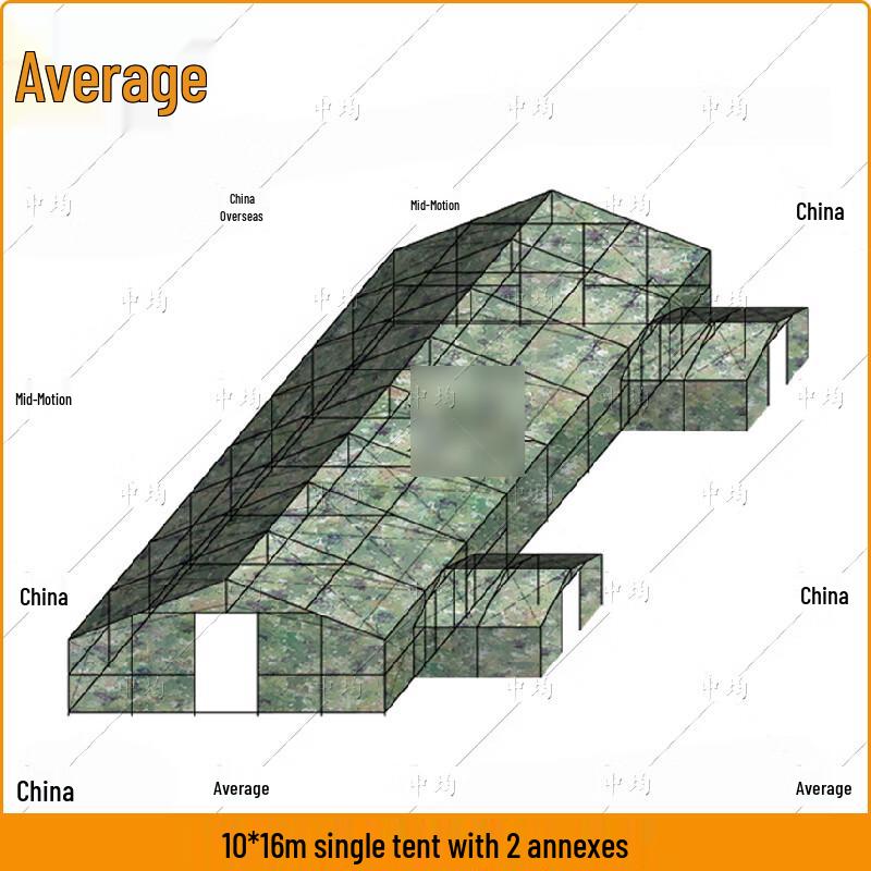 Large Outdoor Command Tent, 10x16m with 2 Annexes
