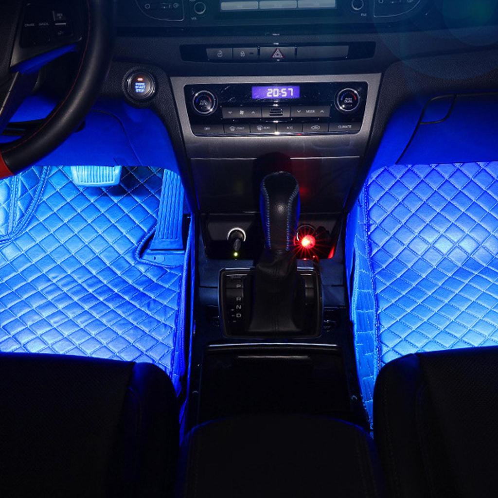 Universal LED Interior Car Light Strip Remote Control 36 Beads Decorative Car Floor Light Strip Cigarette