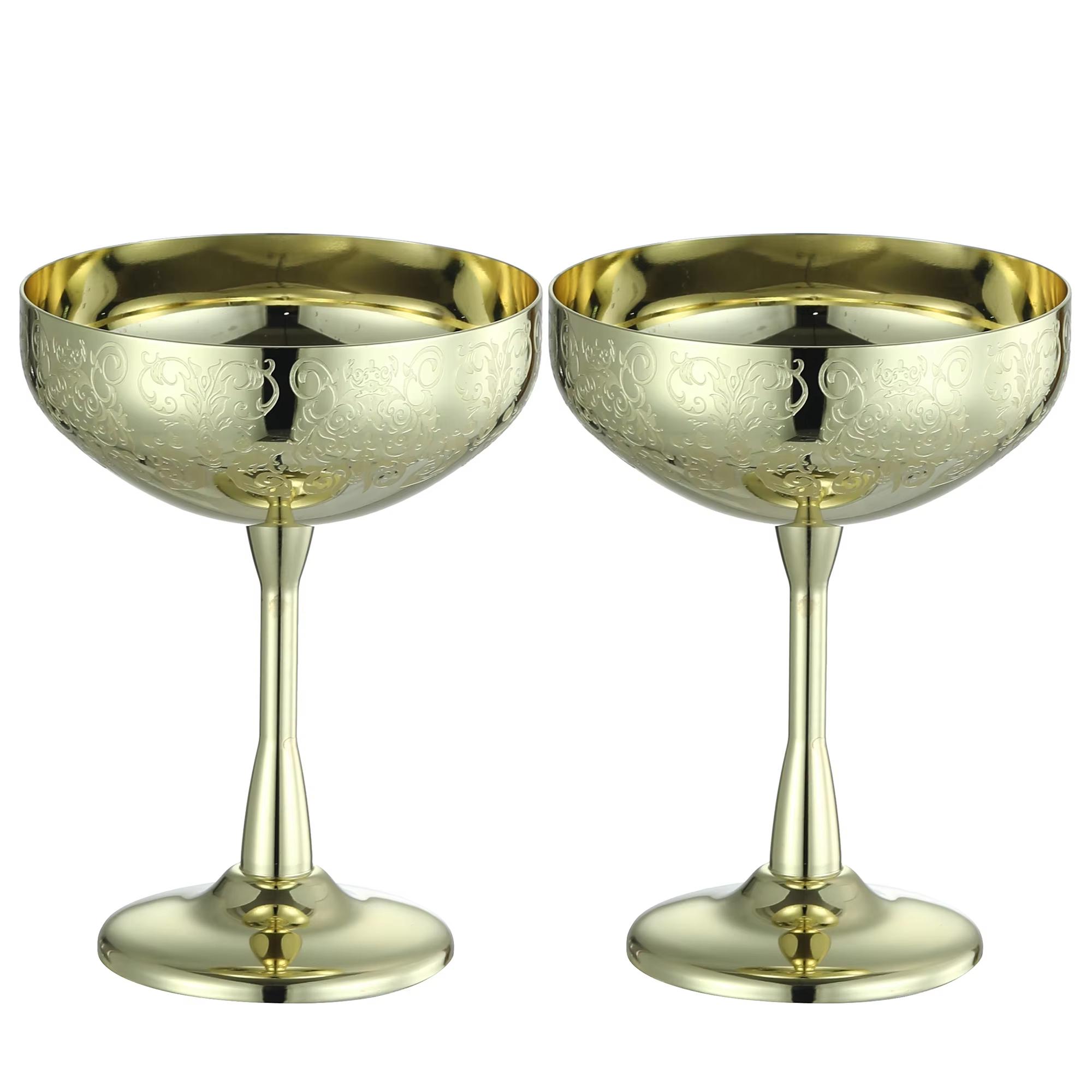 

Набор из 2 бокалов для коктейлей Coupe из нержавеющей стали, небьющиеся бокалы для коктейлей «Маргарита», «Манхэттен», «Шампанское»