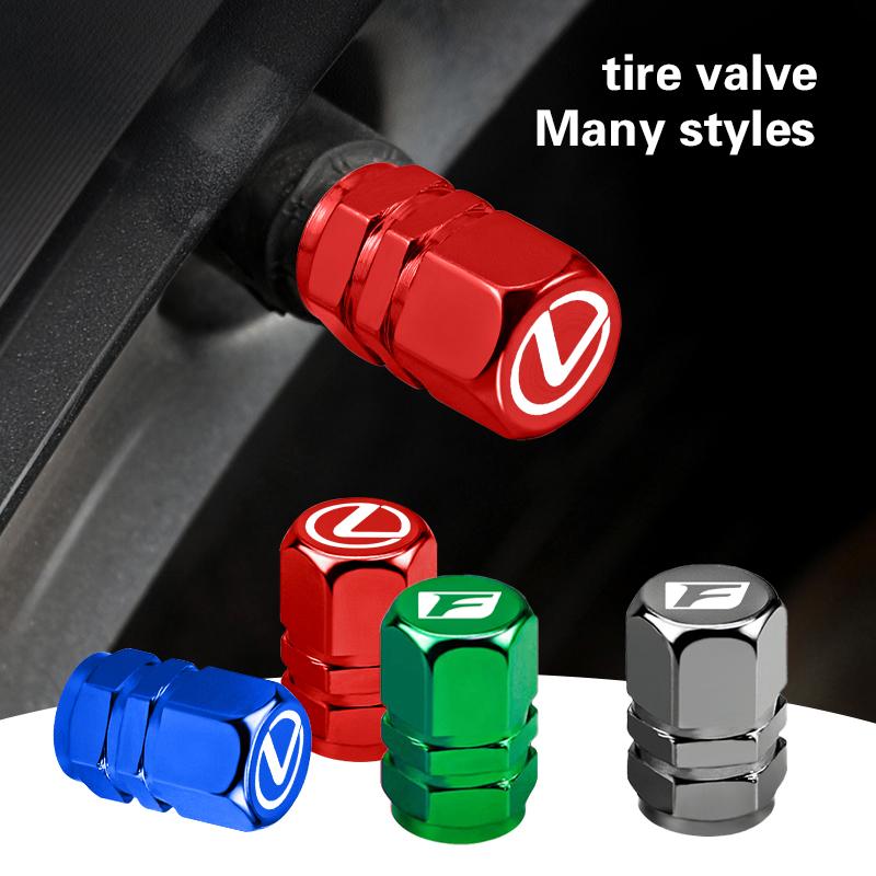 Metal Car Wheel Tire Valve Caps Air Stem Covers For Lexus F SPORT LBX NX RX 350h 450h Plug-in Hybrid ES UX 300e GX460 Ct200h GS AFR1