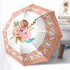 1pc Floral Decor Automatic Opening/Closing Folding Umbrella with 8 Ribs, Plastic Handle, Windproof Portable Sunshade Umbrella Yy251222188