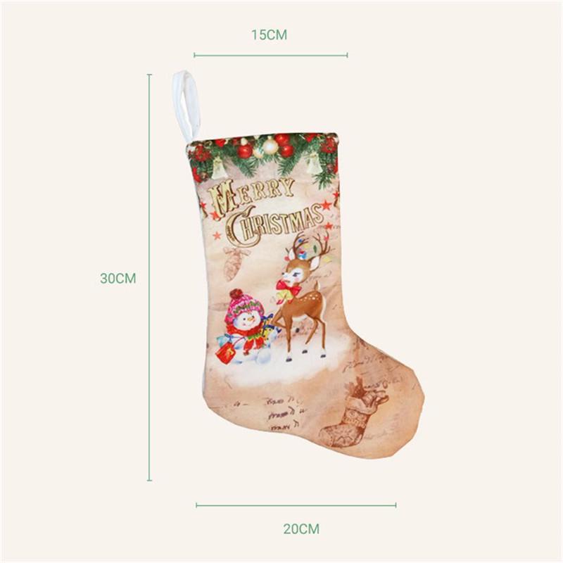 Christmas Stockings Pendant Cloth Ornaments Small Boots Pendant Christmas Pattern Print Party Home
