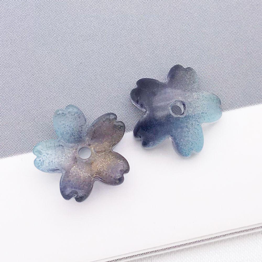 50 Multicolor Transparent Gradient Cherry Blossom Petal Charms for DIY Jewelry