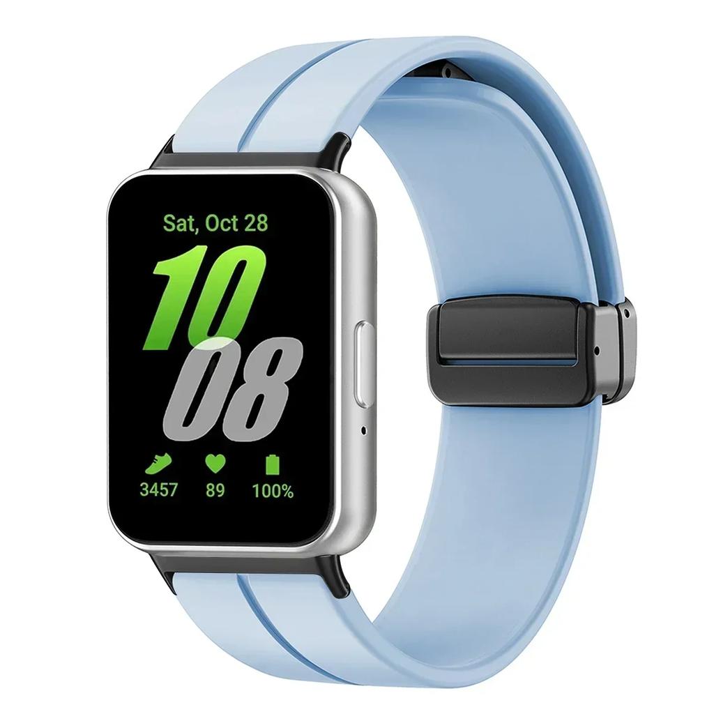 Cinturino in Silicone per Samsung Galaxy Fit3 Cinturino per Orologio Fibbia Magnetica Braccialetto Sostituzione Correa