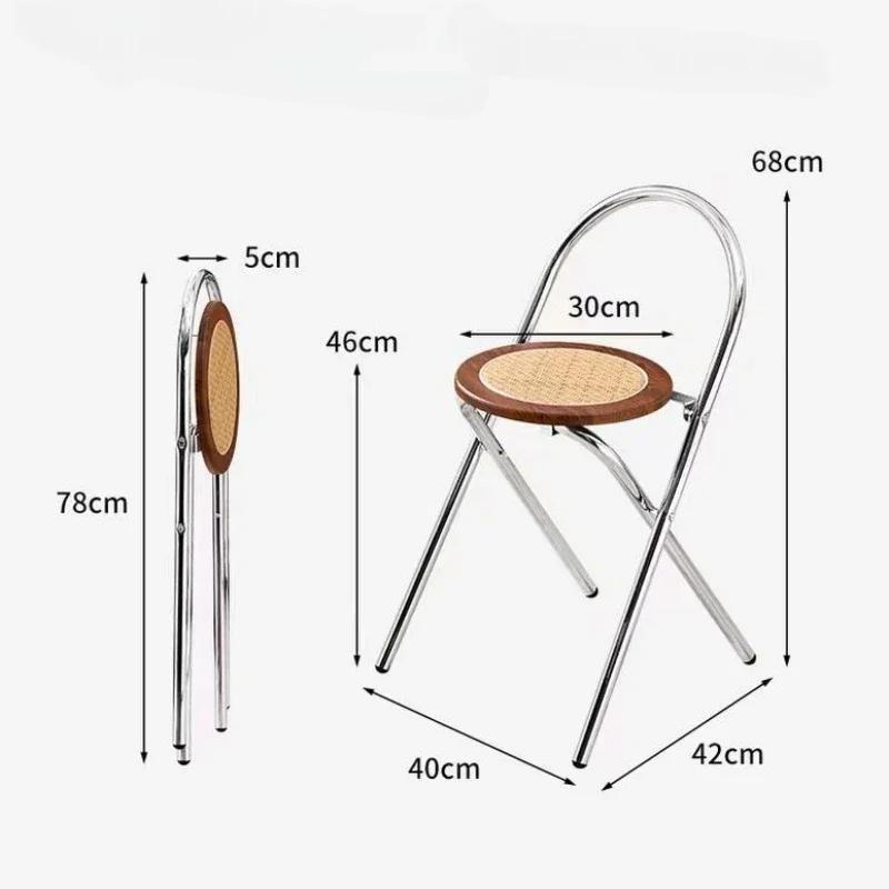 Langlebiger und faltbarer Retro-Rückenlehnen-Esszimmerstuhl, geeignet für Familien- und Café-Freizeit-Balkonstühle, Rattan-Barstühle
