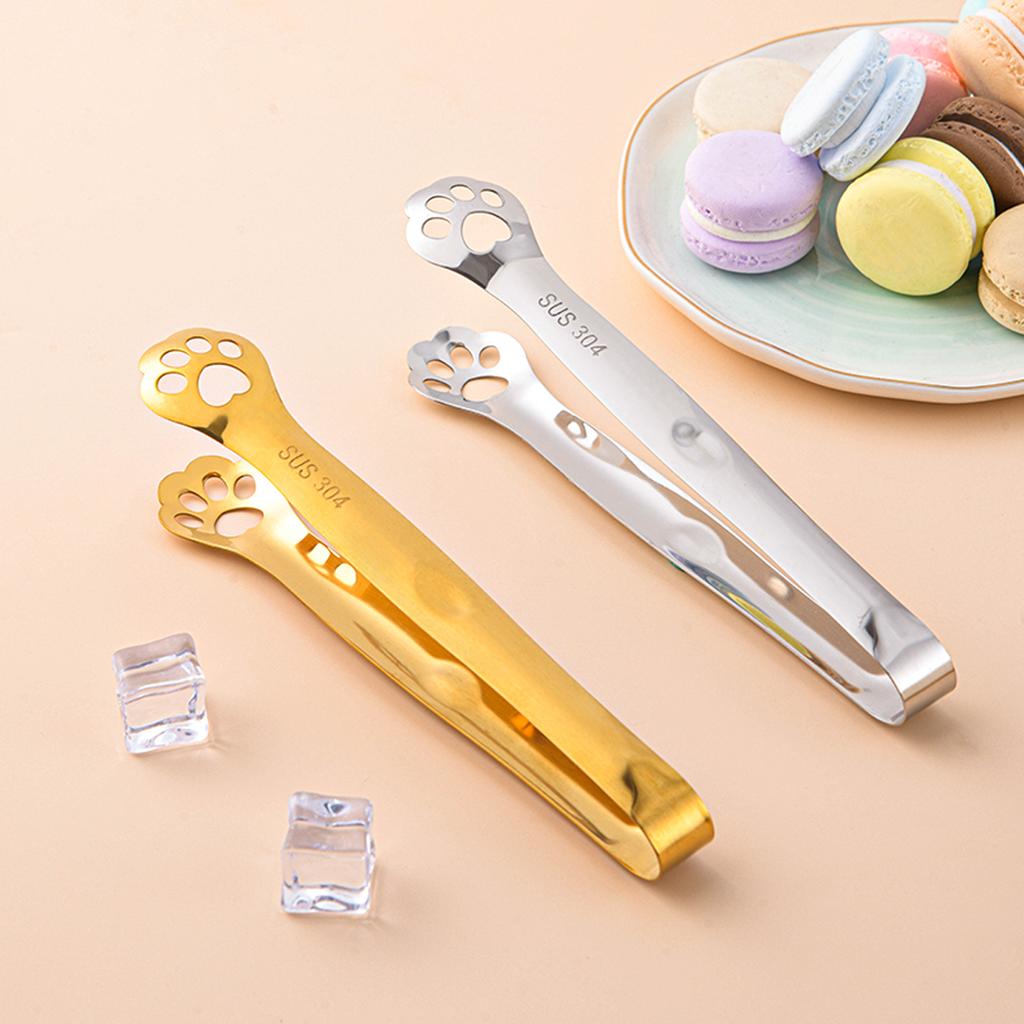 Multipurpose Ice Tongs 304 Stainless Steel Ice Cube Clip Thickened Non-slip Square Sugar Clamp Kitchen Bar Utensils