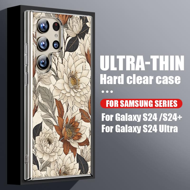 Small Flowers Pattern Phone Case For Samsung Galaxy S26 S25 S24 S23 Ultra S22 Plus S25 FE A56 A36 A26 A55 A54 A15 Clear PC Cover