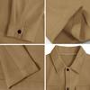 Men Jacket Woolen Lapel Design Long Sleeve Solid Color Coat with Flap Pockets Design
