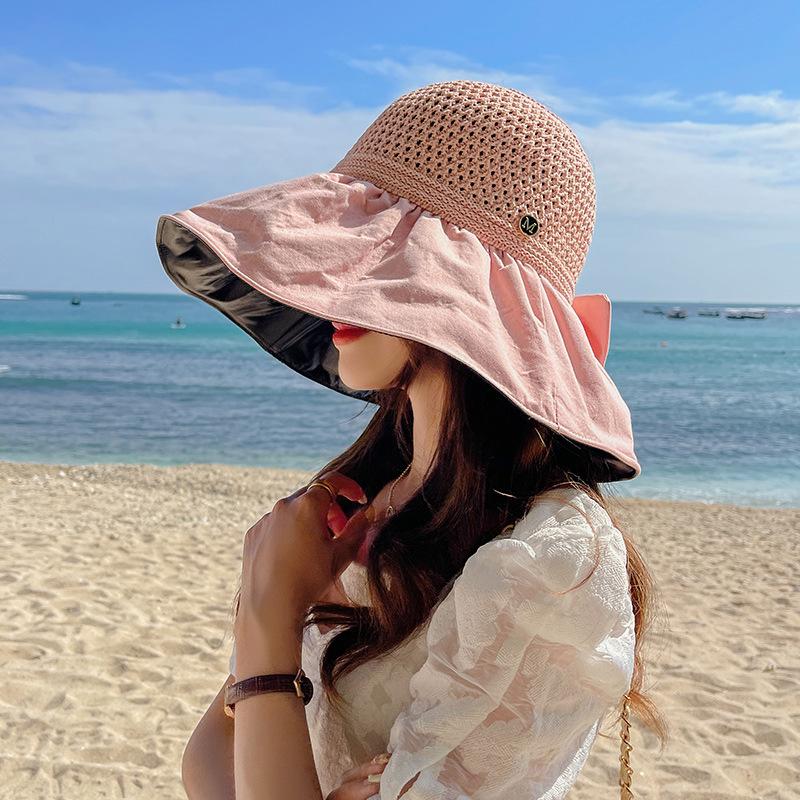 

Шляпа Женская Летняя УФ Виниловая Солнцезащитная Шляпа С Открытым Верхом Дышащая Солнечная Шляпа Защита от УФ-лучей Широкополая Пляжная Солнечная Шляпа Adult (56-58cm) розовый