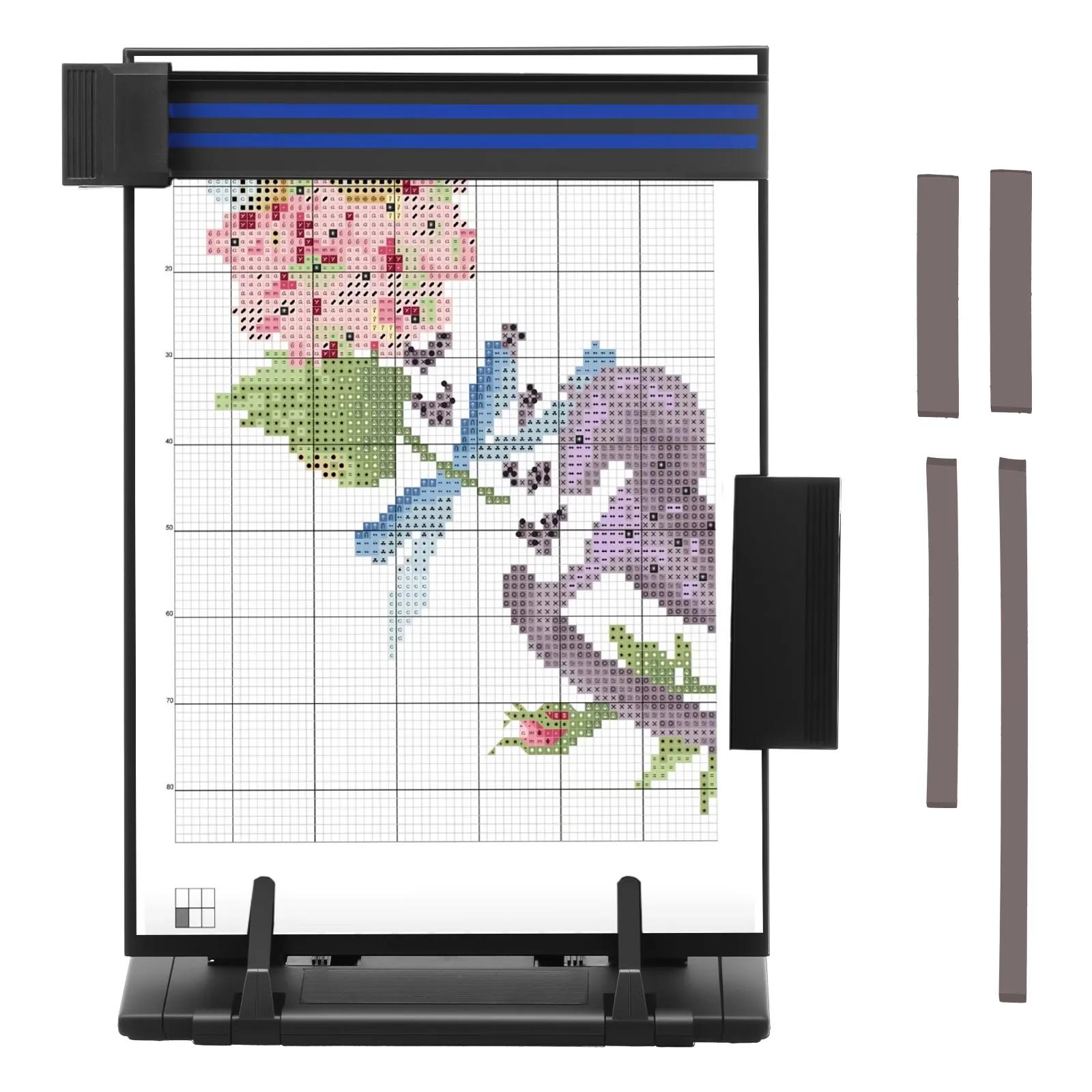 

Knitting Pattern Holder with 4 Replacement Magnets Adjustable Knitting Chart Keeper Practical Desktop Document Holder for чёрный