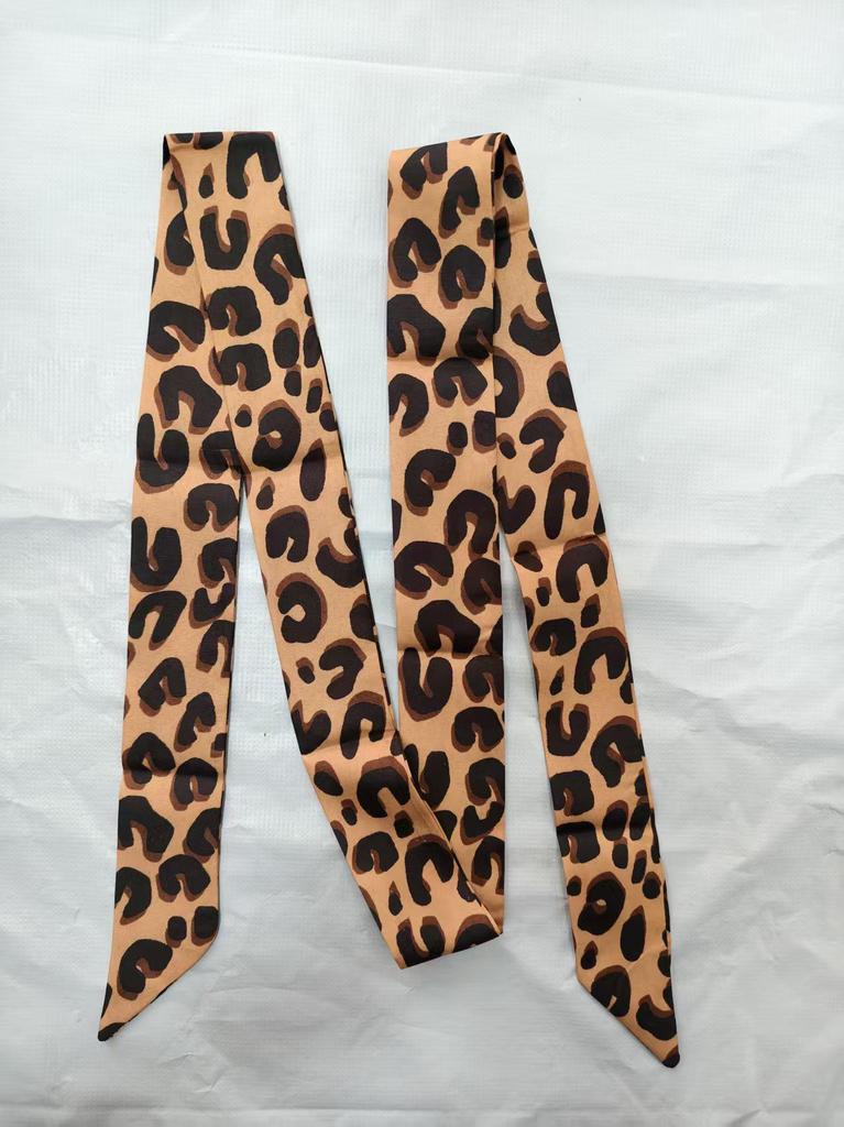 Leopard Print Silk Scarf: Versatile Hair Accessory & Neckerchief