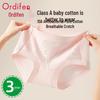 Oudifen 2025 New Women's Seamless Lace 10A Antibacterial Cotton Briefs - 3 Pack