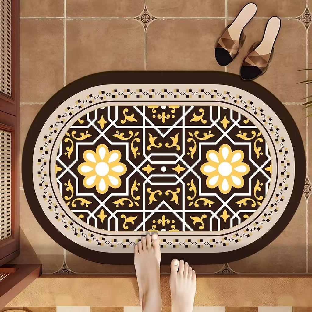 Bathroom Carpet Absorbent Floor Mat Anti Slip Floor Mat Entrance Dirt Resistant Mat