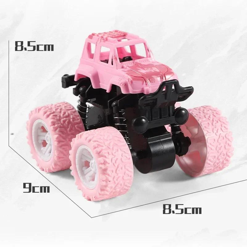Monster Trucks Pull Back Vehicles Cars 360° Rotation 4 Wheels Drive Durable Friction Powered Push and Go Toys Truck Playset
