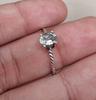 Green Amethyst Ring: 925 Sterling Silver Prasiolite, Twisted Band