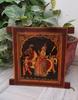 Hand Painted Indian King Jharokha: Vintage Wooden Wall Hanging