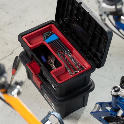 JEJ Astage Storage Box, Made in Japan, Tool Box, Outdoor Storage, Camping, Small Item Storage, Black, ST490, Disaster Preparedness, 49cm Wide x 25.5cm